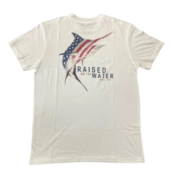 Reel Life *NWT* Men's Neptune Ocean Washed T-Shirt, Brilliant White - Picture 2 of 5